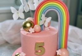 Торт для девочки с радугой
