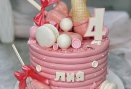 Торт для девочки розовый