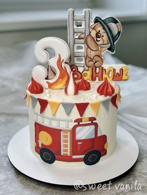 Торт с пожарной машиной
